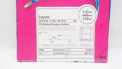Boston Scientific H74939186150410 Coyote PTA Balloon Cath. 1.5mm x 40mm x 150cm